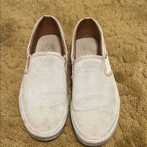 Vans women’s cream and rose gold  Perforated Slip-On Loafers
